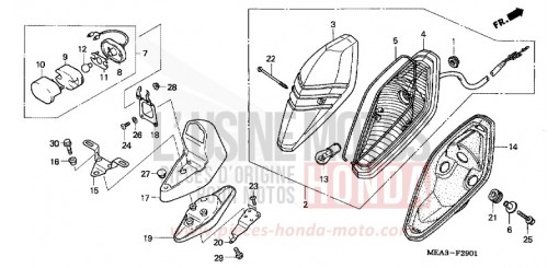FEU ARRIERE (E/ED/EK/F/U) VTX1300S3 de 2003